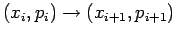 $ \left(x_{i},p_{i}\right)\rightarrow\left(x_{i+1},p_{i+1}\right)$