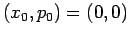 $ \left(x_{0},p_{0}\right)=\left(0,0\right)$